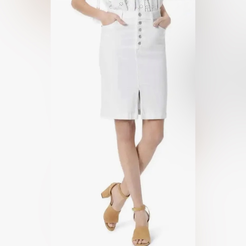 New Joe's Women's Jeans Denim Button Fly Pencil Skirt White Size 32.